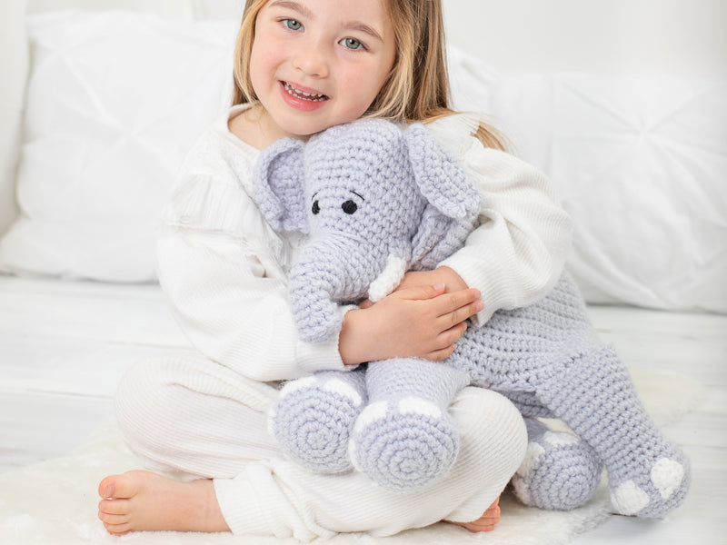 Cuddle and Play Elephant Blanket Crochet Yarn KIT